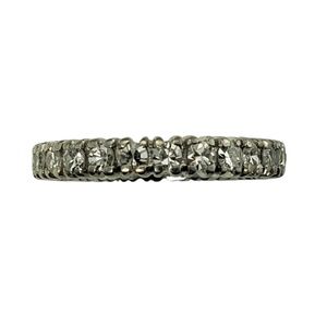 Vintage Platinum Diamond Eternity Band Ring Size 6.75 #12903